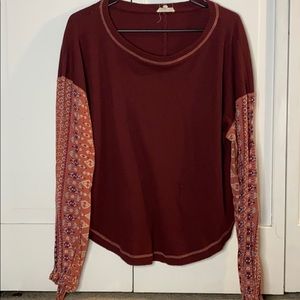 Burgundy and pink sweater